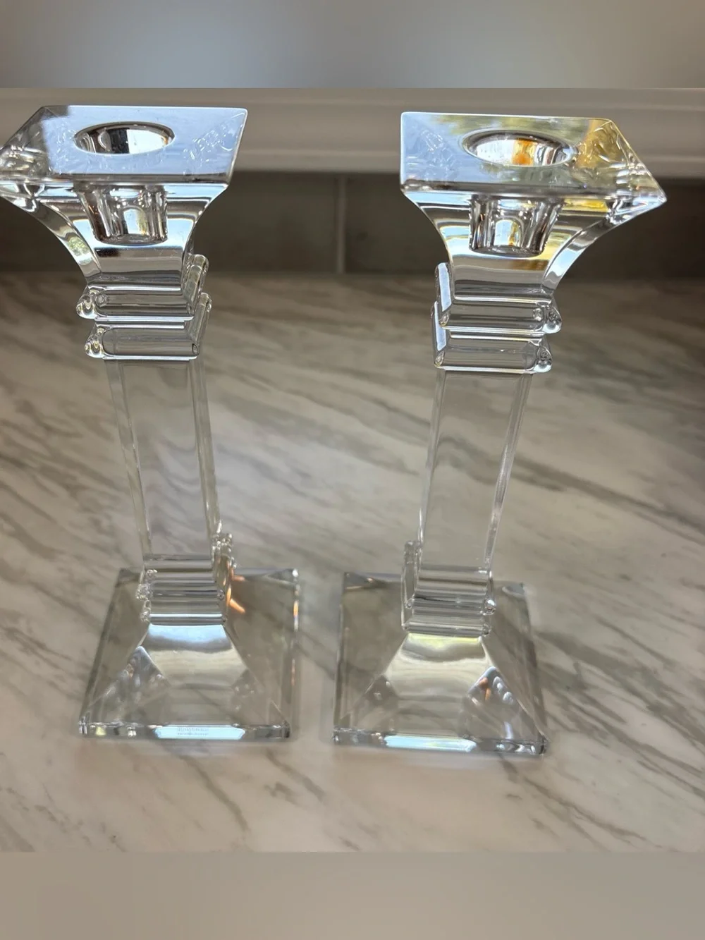 Vintage Waterford Marquis Crystal Treviso Candlestick Holders 8.25 tall